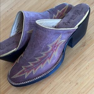 Rod Patrick handmade in Texas western leather boots Mules EUC 5.5 6.5 old gringo